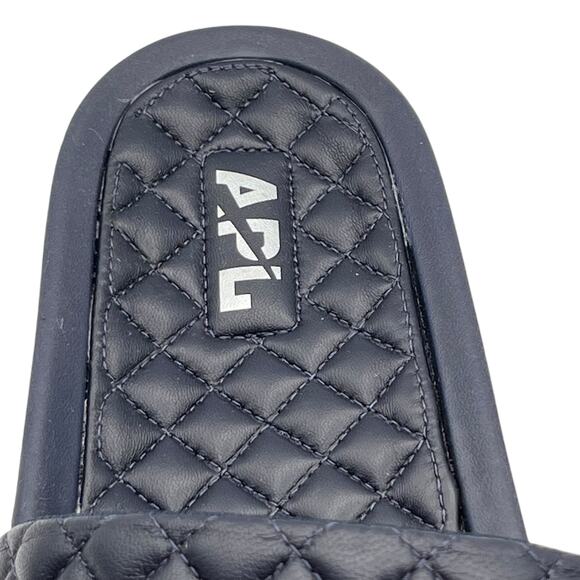 APL Athletic Propulsion Labs Mens 11 Slides Navy Blue Lusso Quilted Sandals New - Picture 2 of 11
